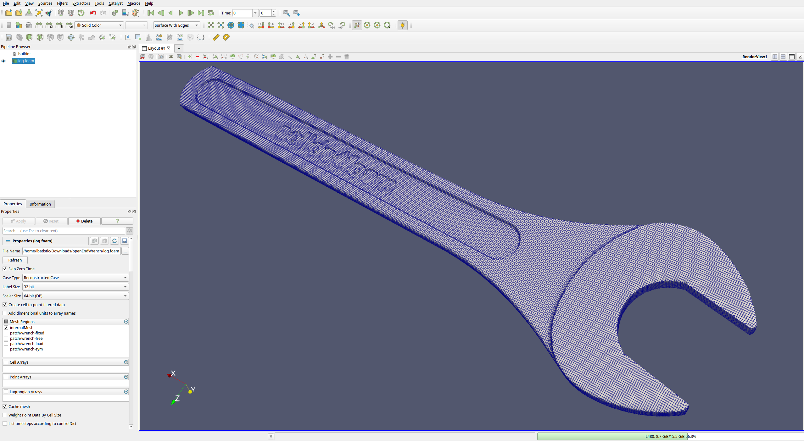 Case geometry and mesh